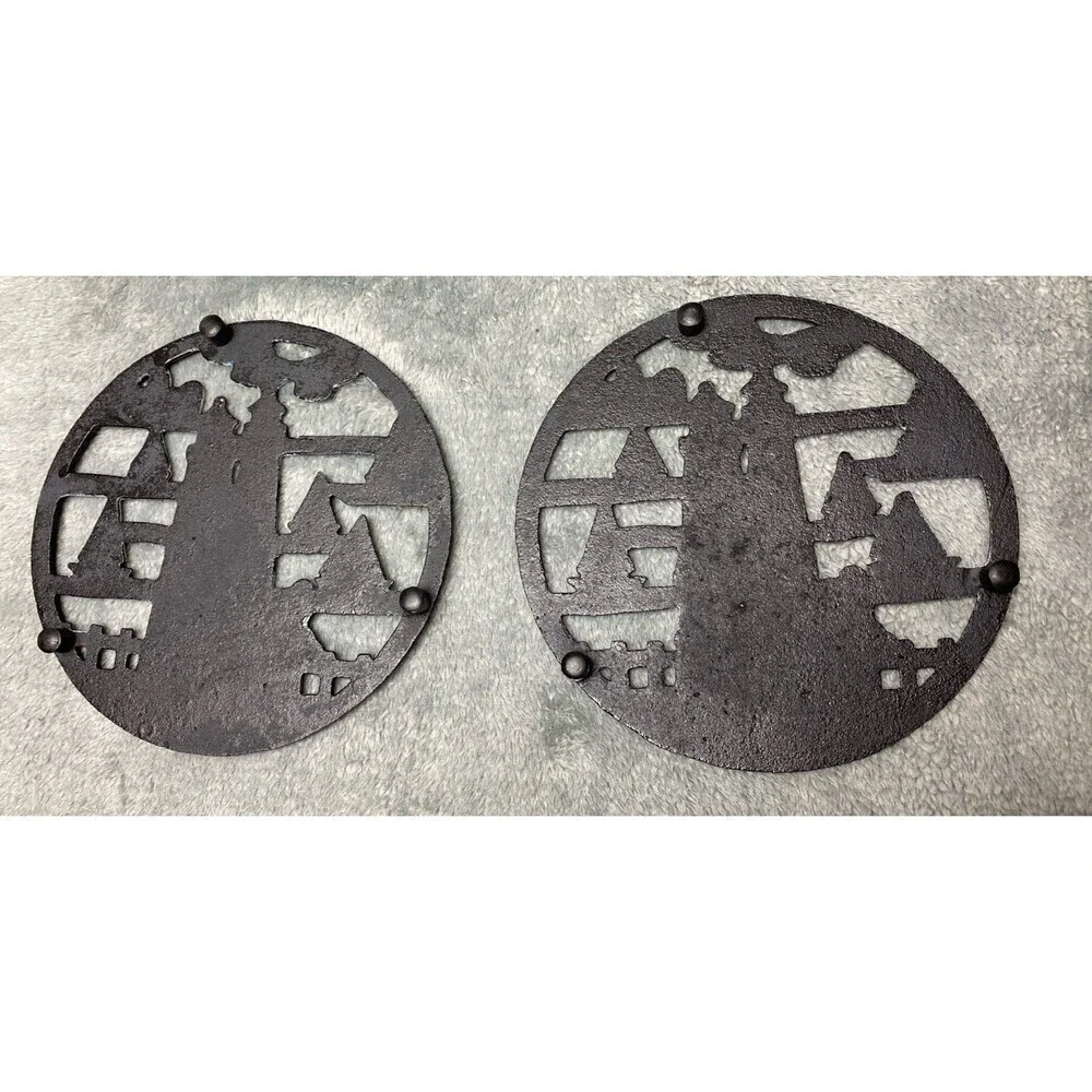 Vintage Lighthouse Sailboat Cast Iron Round Trivet Pot Holder(sold separately)